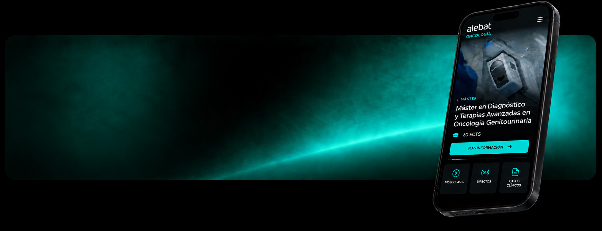 Banner promocional de suscripción con logo de Oncología y dispositivo móvil